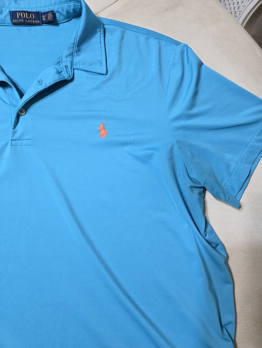 Polo Ralph Lauren Performance Polo Shirt Men’s XL Blue Athletic Golf Top - Picture 5 of 6